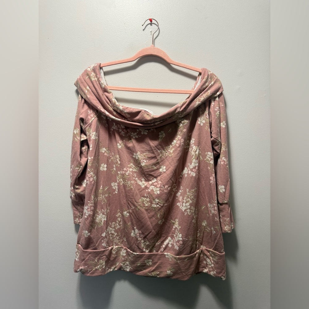 Floral Pink Cowl Neck Top